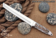 Hand forged D2 tool steel Tanto Hunter