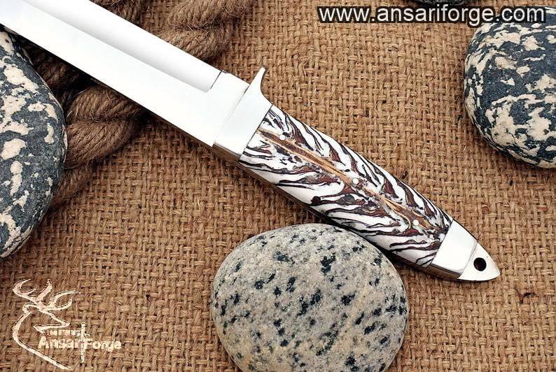Hand forged D2 tool steel Tanto Hunter