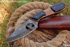 Custom Made Damascus Hunting Knife, Deer Skinning Knife , gift
