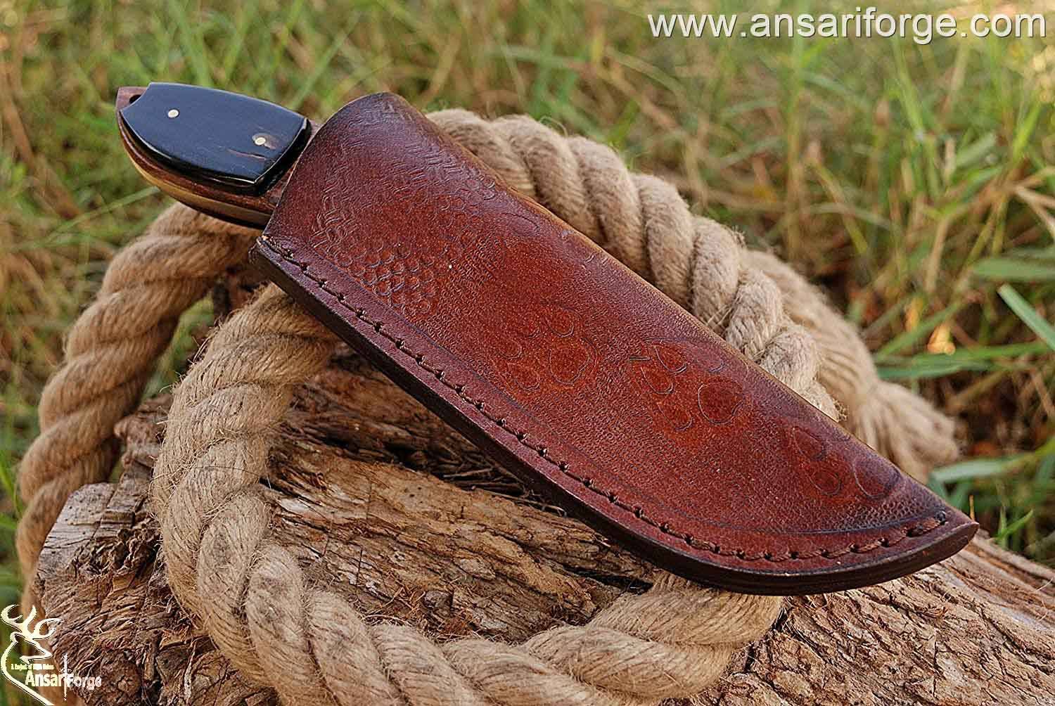 Custom Made Damascus Hunting Knife, Deer Skinning Knife , gift