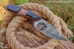 Custom Made Damascus Hunting Knife, Deer Skinning Knife , gift