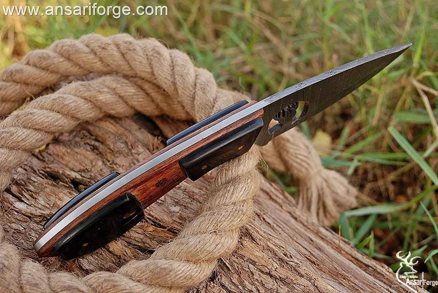 Custom Made Damascus Hunting Knife, Deer Skinning Knife , gift