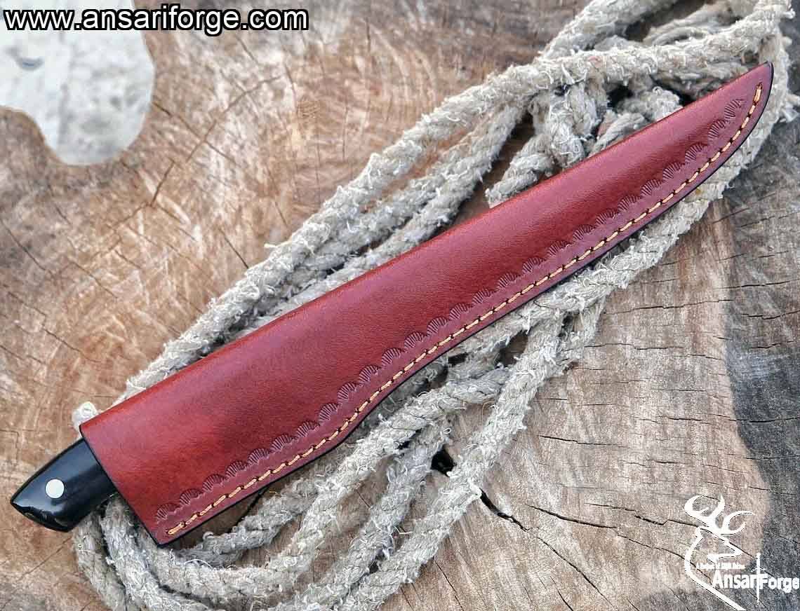 Best anglers knife & hand stitched leather sheath.