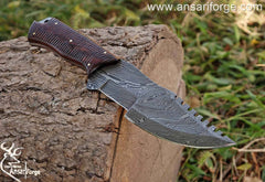 Custom handmade Damascus steel Tracker hunting knife
