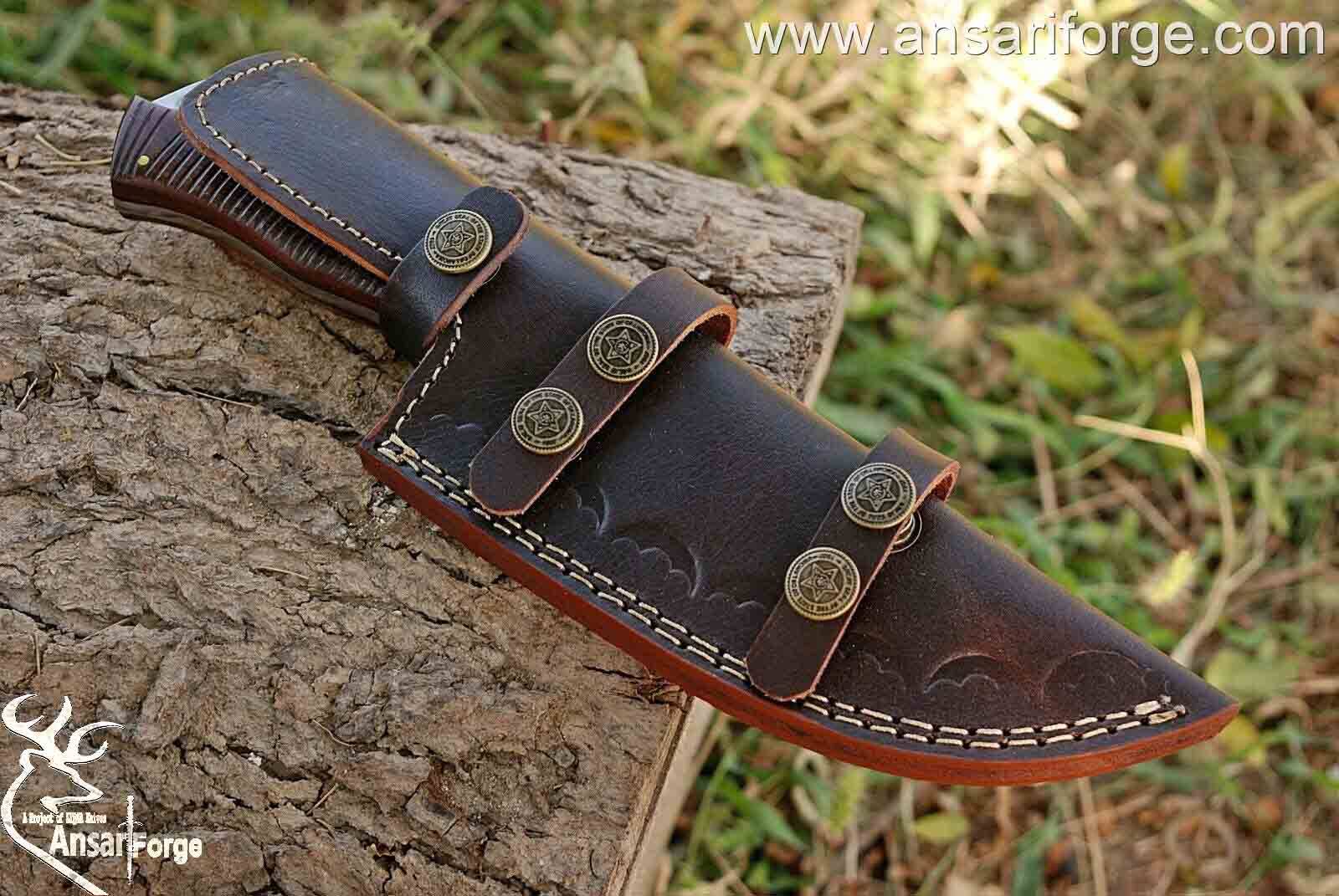 Custom handmade Damascus steel Tracker hunting knife