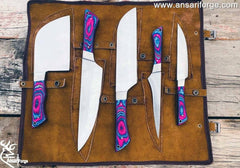 Ansari Forge 5 Piece Chefs Knife Set, Ergonomically Designed, Professional Grade 440c Steel Chef Knives, Great addition to any kitchen