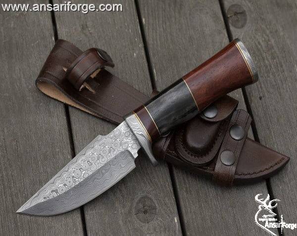 Handmade forged Damascus steel hunting knife