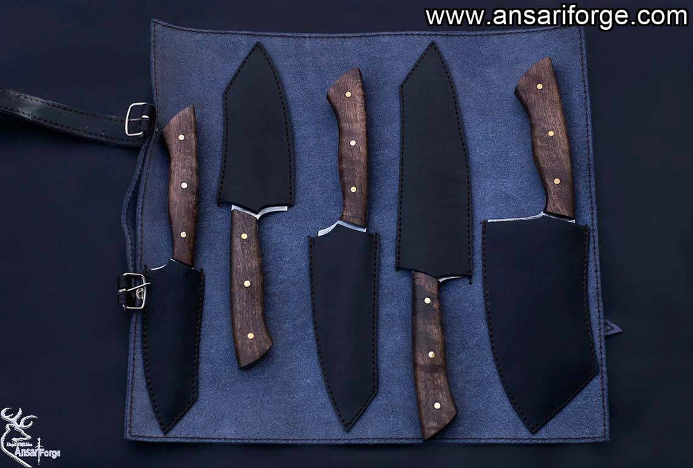 Damascus Chef Knife Set 600 Layer Plus With Roll Bag