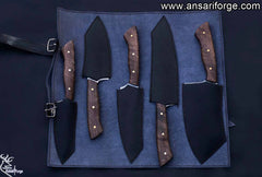 Damascus Chef Knife Set 600 Layer Plus With Roll Bag