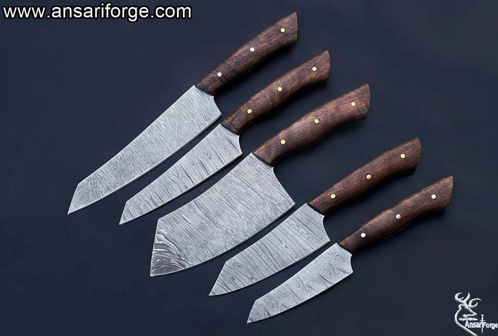 Damascus Chef Knife Set With Case