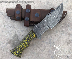 Custom made Damascus steel Tracker Knife