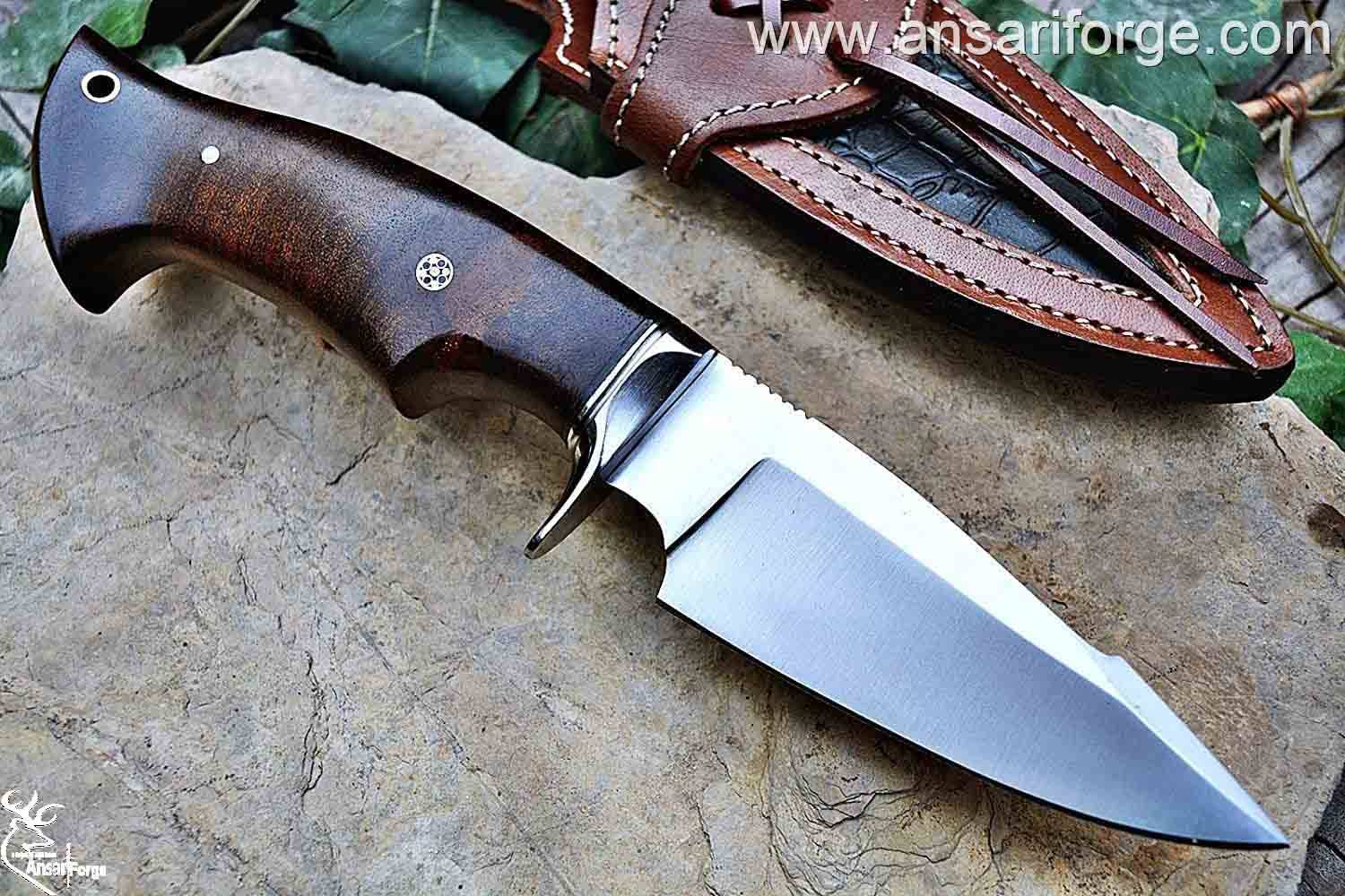 Custom handmade forged D2 tool steel hunting knife