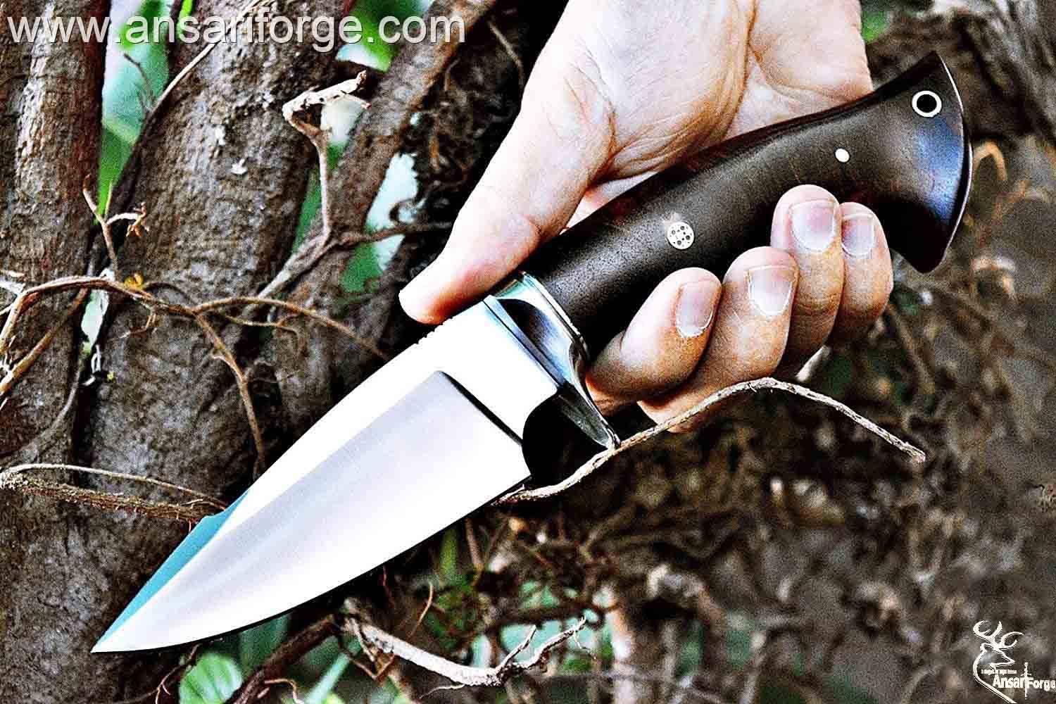Custom handmade forged D2 tool steel hunting knife