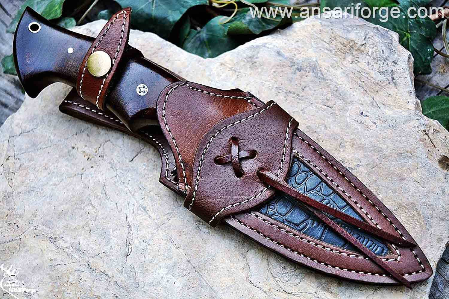 Custom handmade forged D2 tool steel hunting knife