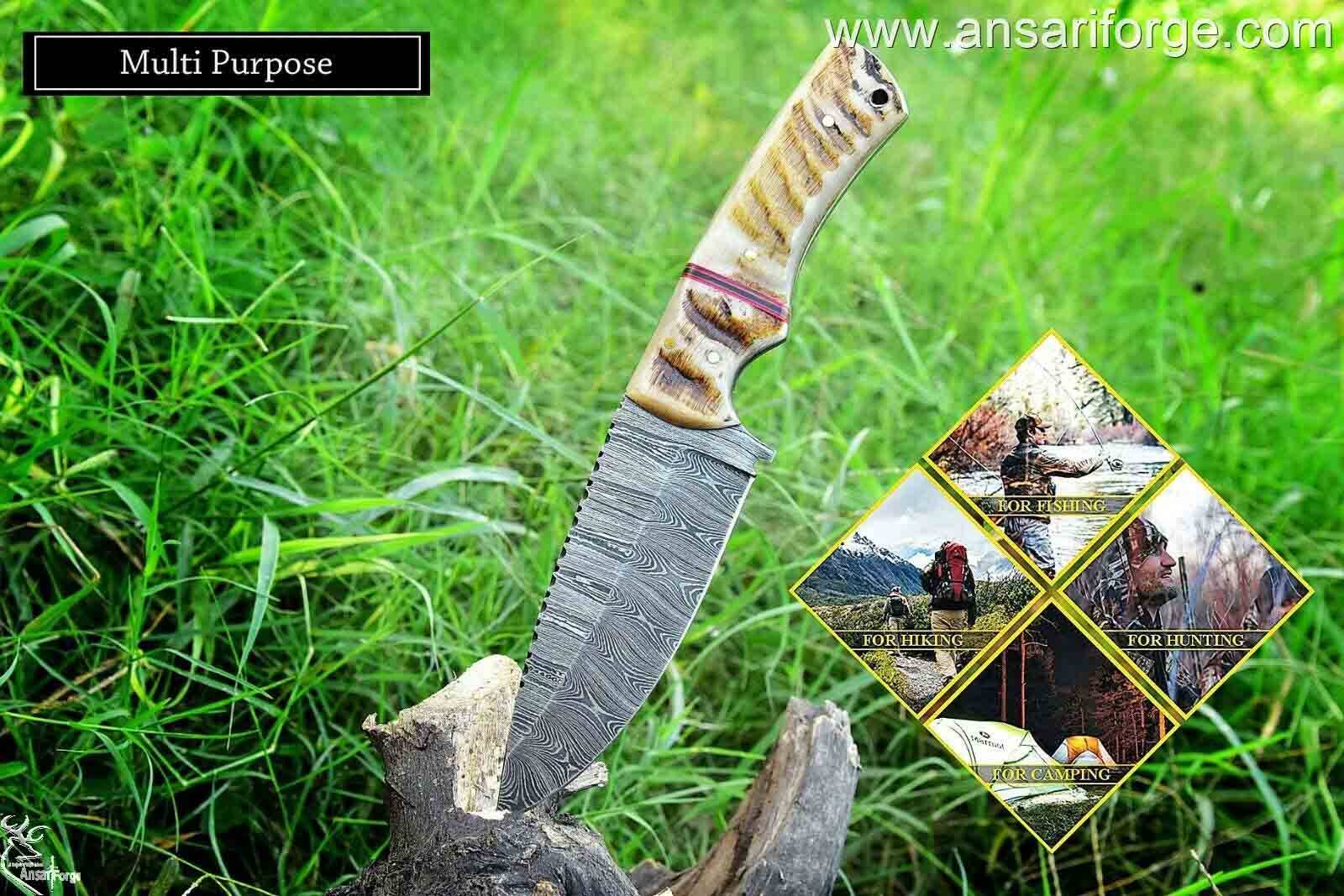 Custom handmade Damascus Steel Hunting Knife