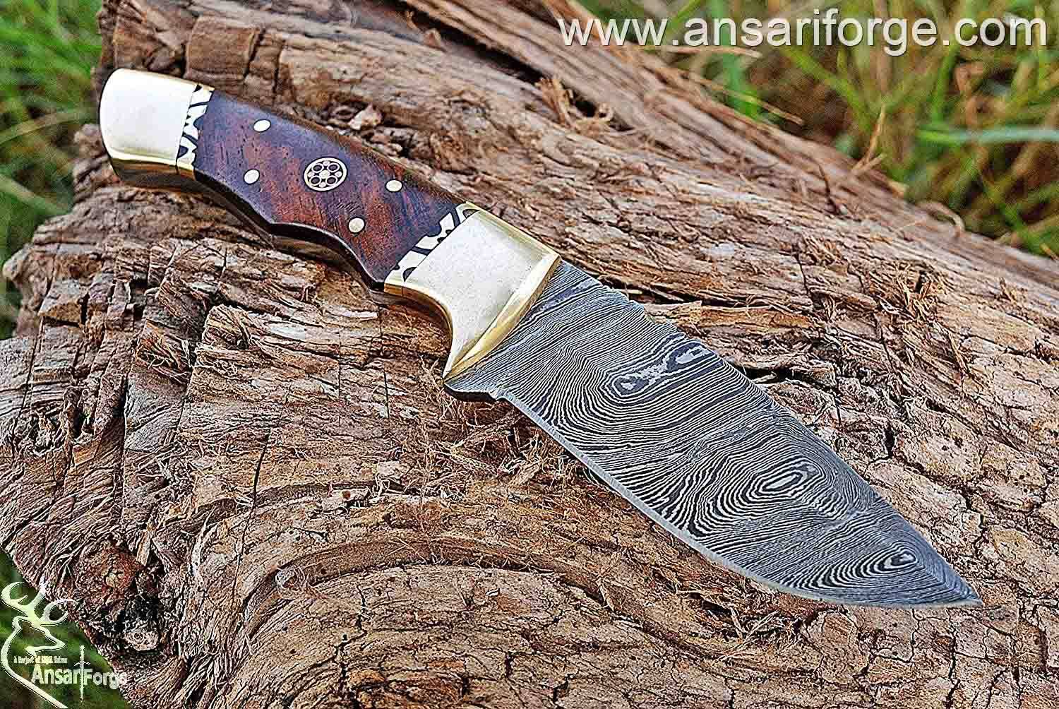 Custom Handmade Forged Damascus Steel Hunting Knife