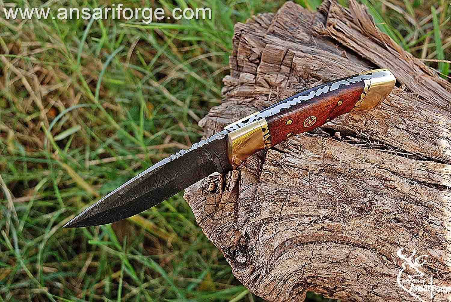 Custom Handmade Forged Damascus Steel Hunting Knife