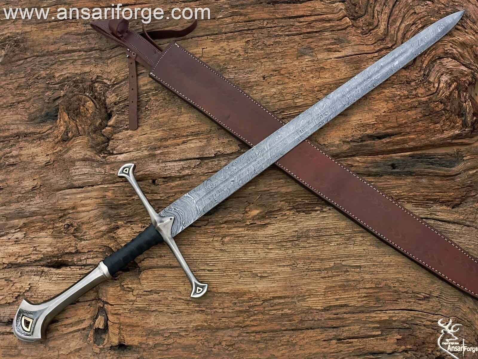 Custom Handmade Damascus Steel Sword | King Aragorn Sword