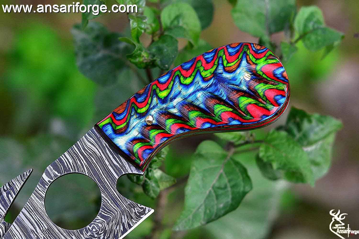 Handmade Damascus Steel Fixed Blade Skinning Hunting Knife With Gut Hook Best For Outdoor Camping Skinner Deer Fishing Hiking Edc Survival Knives For Men