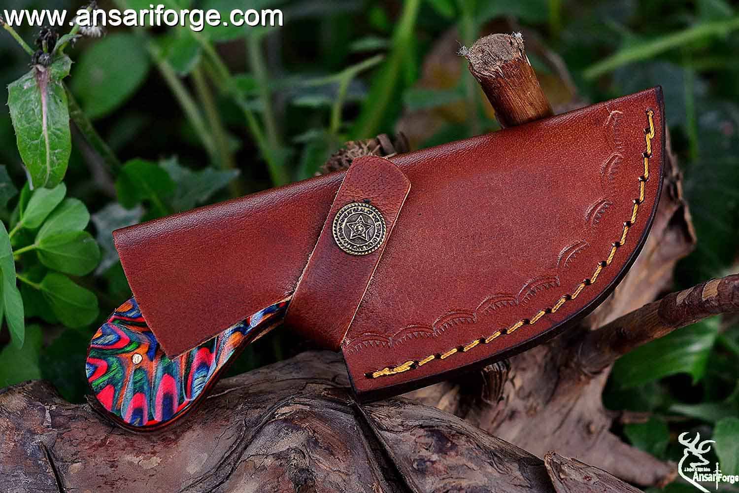 Handmade Damascus Steel Fixed Blade Skinning Hunting Knife With Gut Hook Best For Outdoor Camping Skinner Deer Fishing Hiking Edc Survival Knives For Men