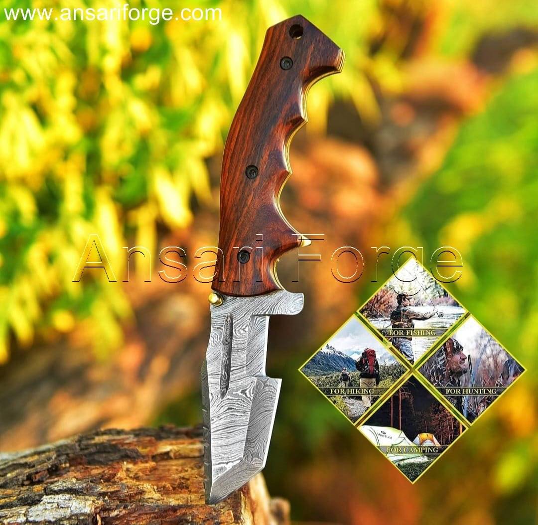 Damascus steel folding tracker knife for sale. Best Knife for hunting, camping, & EDC