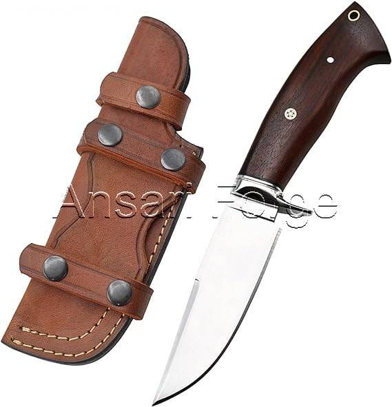 10-Inch Handmade D2 Steel Hunting Knife with Scout Horizontal Carry Sheath – Tactical Full Tang Blade for Camping, Hiking, Skinning, and Survival