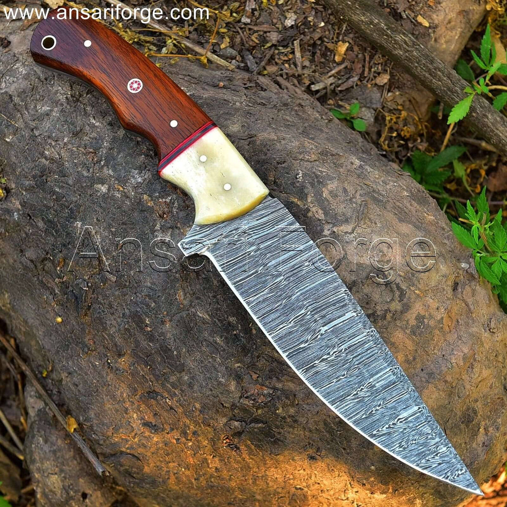 amascus Skinning Knife with Hand-Forged Blade