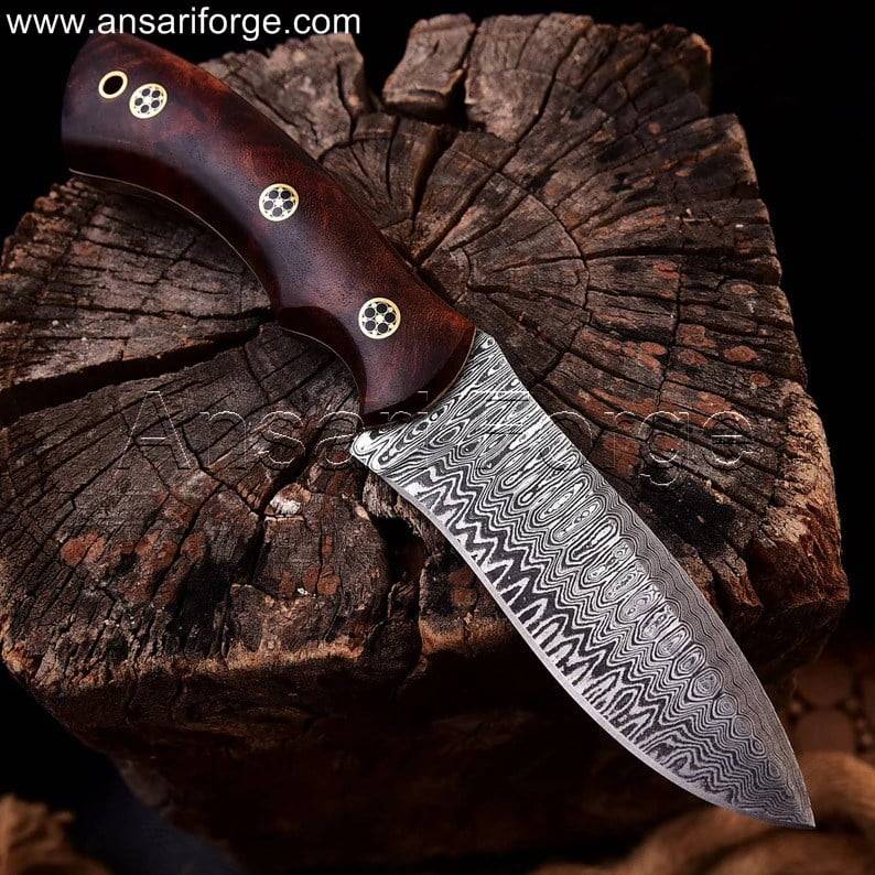 Handmade Damascus Survival Hunting Knife - Versatile Multi-Tool Collection Knife with Sheath