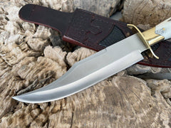 Inglorious Basterds Handmade Heavy duty Bowie Knife 16 Inches D2 Steel Stag Handle And Leather Sheath