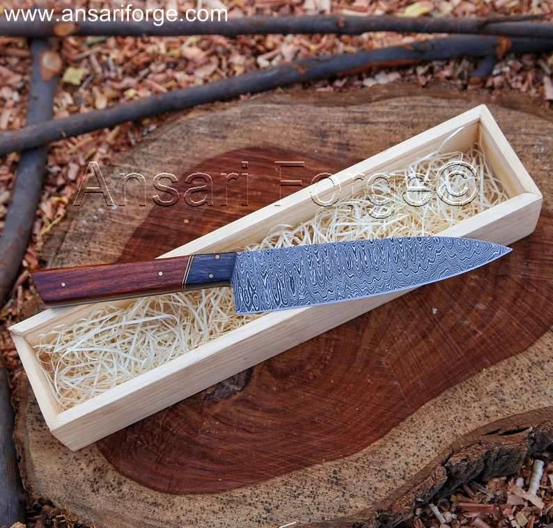Handmade Damascus Chef Knife.