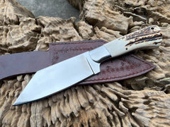 Custom made D2 steel Viking seax knife fix blade knife with sheath
