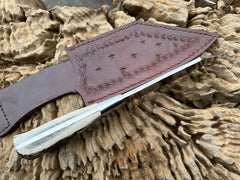 Custom made D2 steel Viking seax knife fix blade knife with sheath