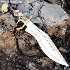 Overall view of the Handmade Custom Bowie Knife showcasing its 16.50-inch length and modern design.