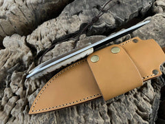 Handmade D2 steel full tang fixed blade hunting knife with sheath for outdoor survival camping