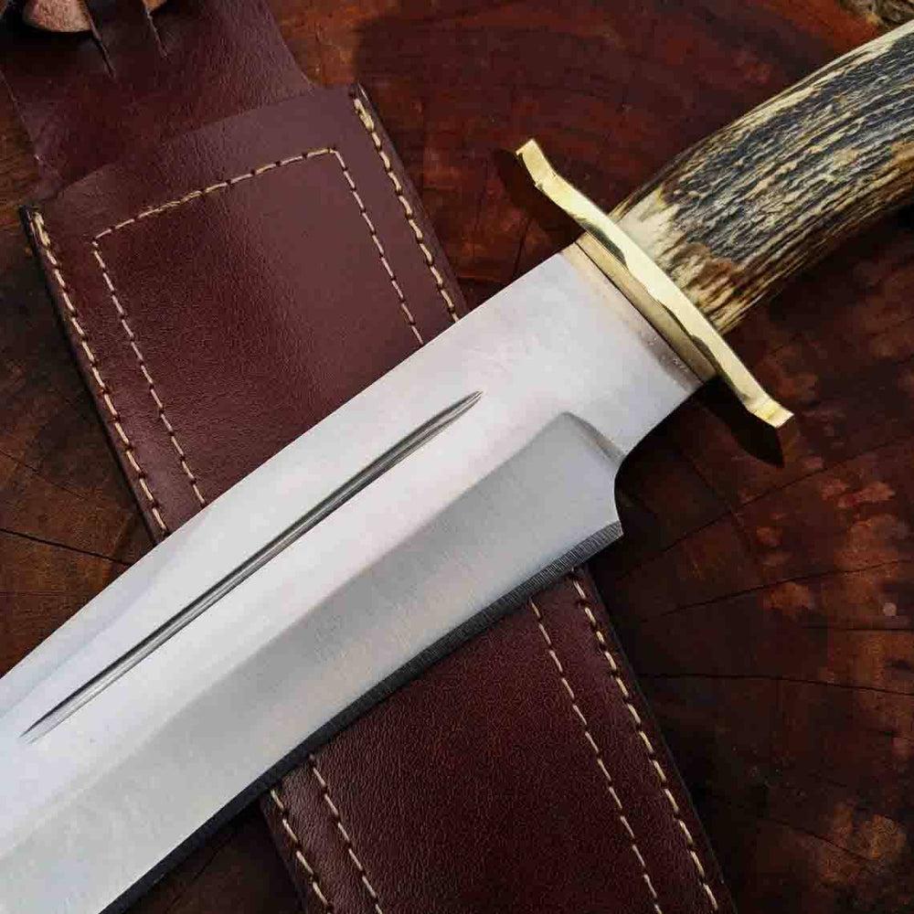 Hand forged Stag Handled Bowie Knife