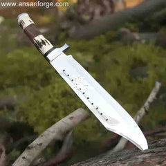 Ansari Forge Sekhmet 17" Custom Bowie Knife - Stag antler handle