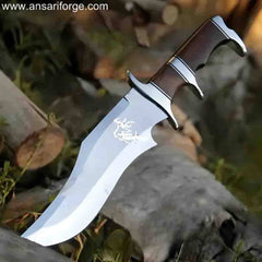 Handmade Sub Hilt Knife - D2 Steel, Full Tang, Rosewood Handle, Leather Sheath