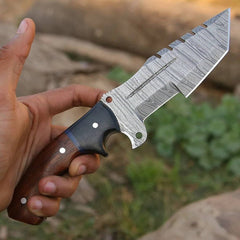 Custom handmade Damascus steel tracker knife