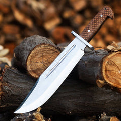 Custom Handmade D2 Steel Bowie Knife Rosewood Handle And Leather Sheath