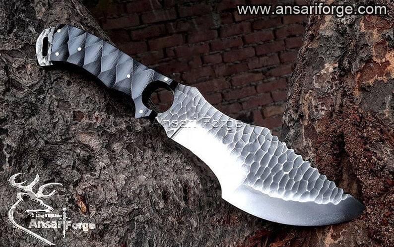 Custom Handmade Flint Knapped Hunting Tracker Knife
