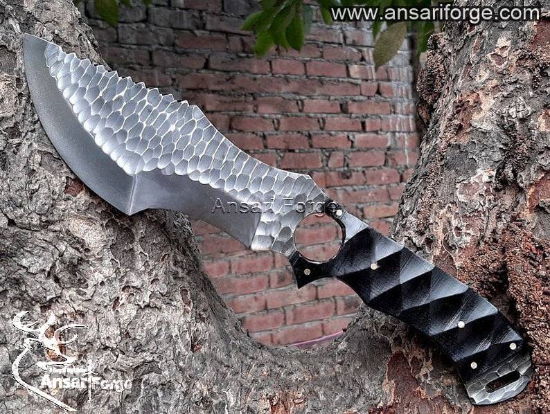 Custom Handmade Flint Knapped Hunting Tracker Knife