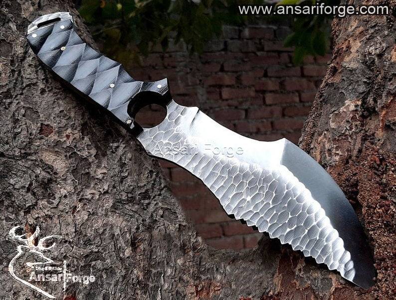 Custom Handmade Flint Knapped Hunting Tracker Knife