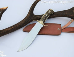 Custom handmade D2 steel Stag handle Bowie Knife