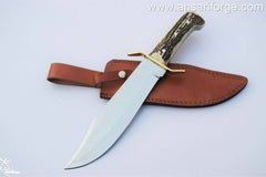 Custom handmade D2 steel Stag handle Bowie Knife