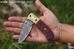 Handmade Forged Damascus Steel Pocket Knife