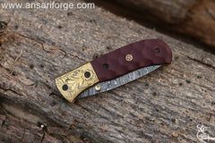 Handmade Forged Damascus Steel Pocket Knife
