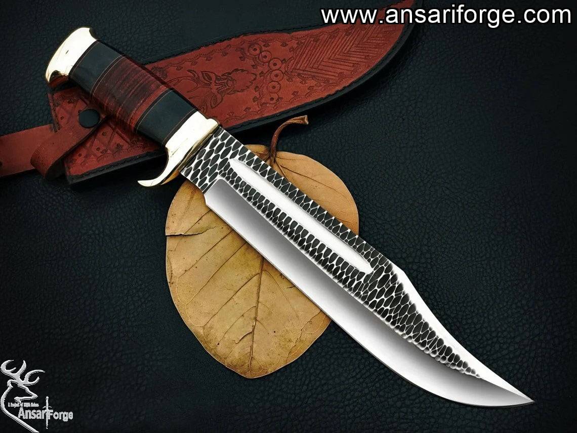 Custom Made D2 Steel Crocodile Dundee Bowie knife With Leather Sheath