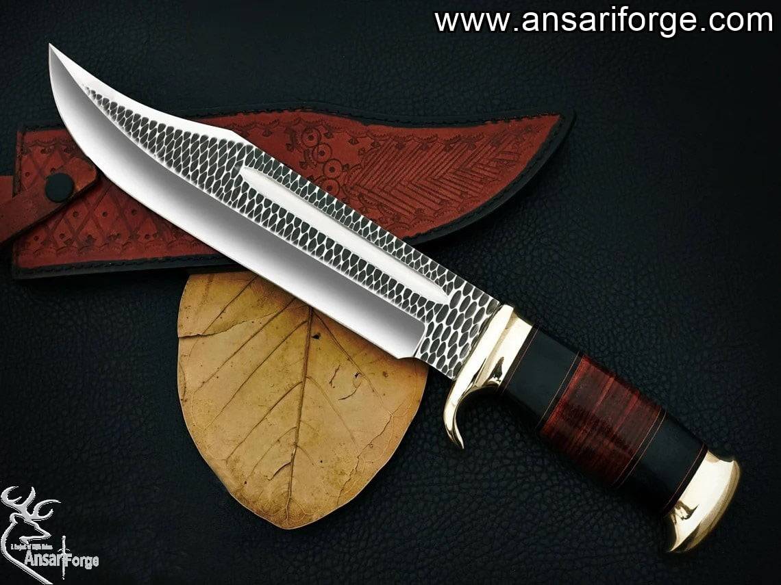 Custom Made D2 Steel Crocodile Dundee Bowie knife With Leather Sheath