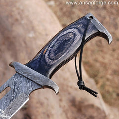 Custom made forged Damascus steel Rambo Bowie knife