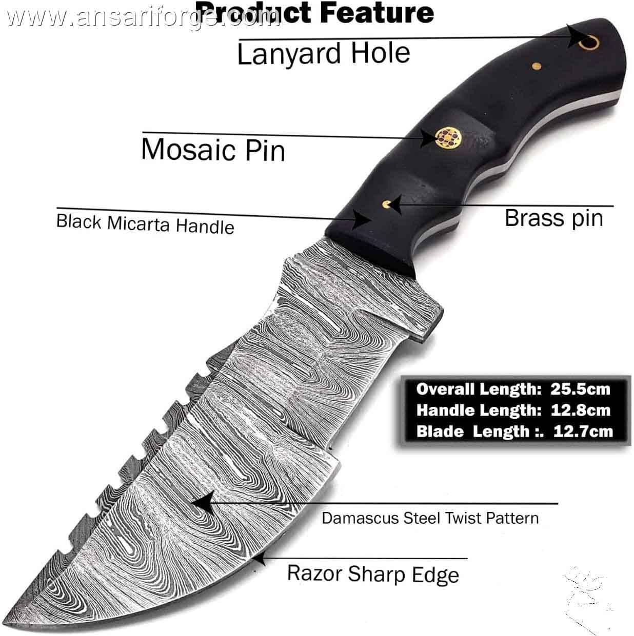 The hunted tracker knife with sheath for sale